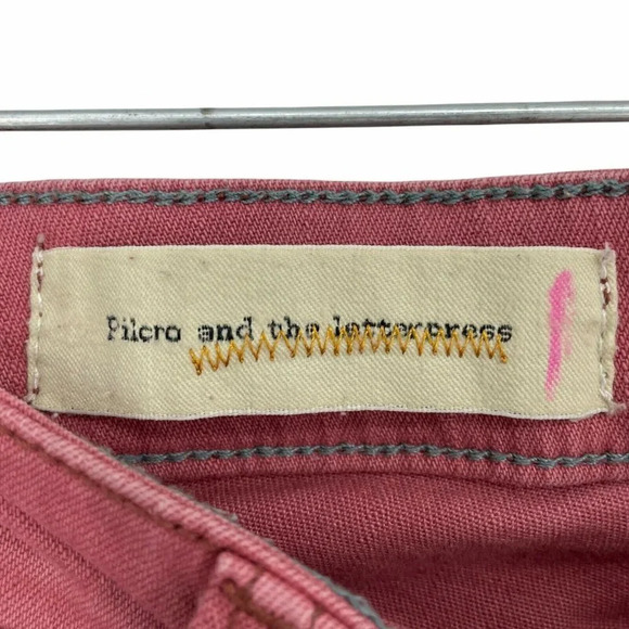 Pilcro And The Letterpress Pants Women's 25P Pink Denim Fit Slit Hem Crop Jeans - Picture 6 of 12